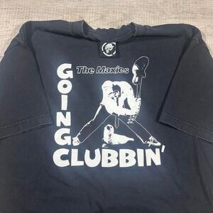 Vintage Y2K emo grunge, obscure the maxi, white and black graphic Band tee